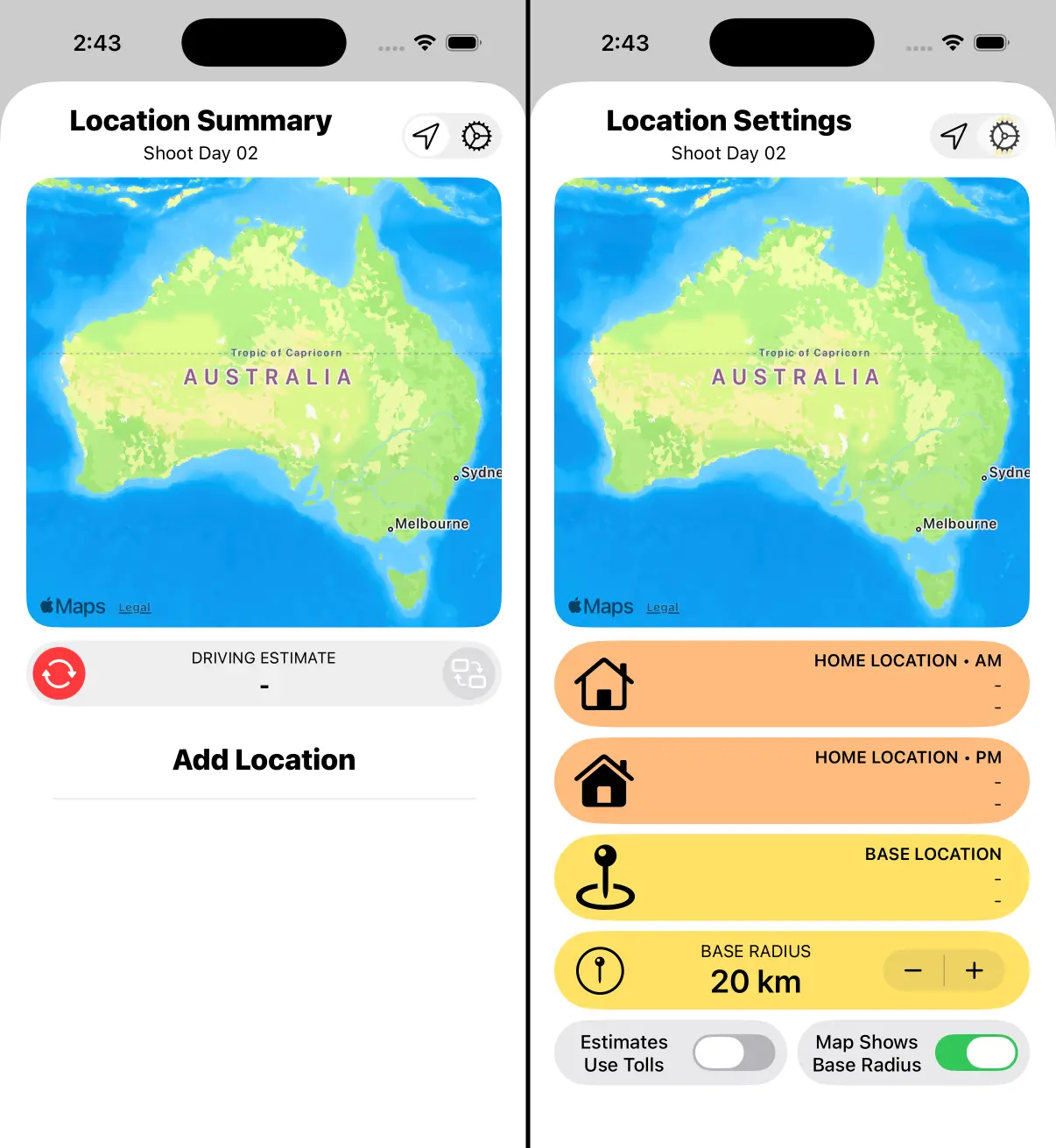 Summary and Settings