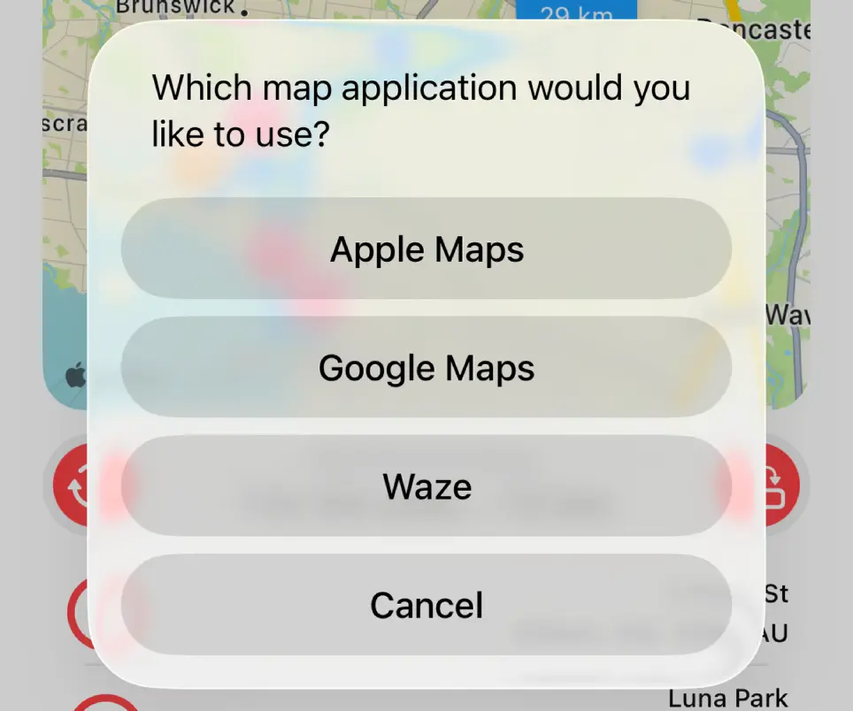 Preferred Map Application