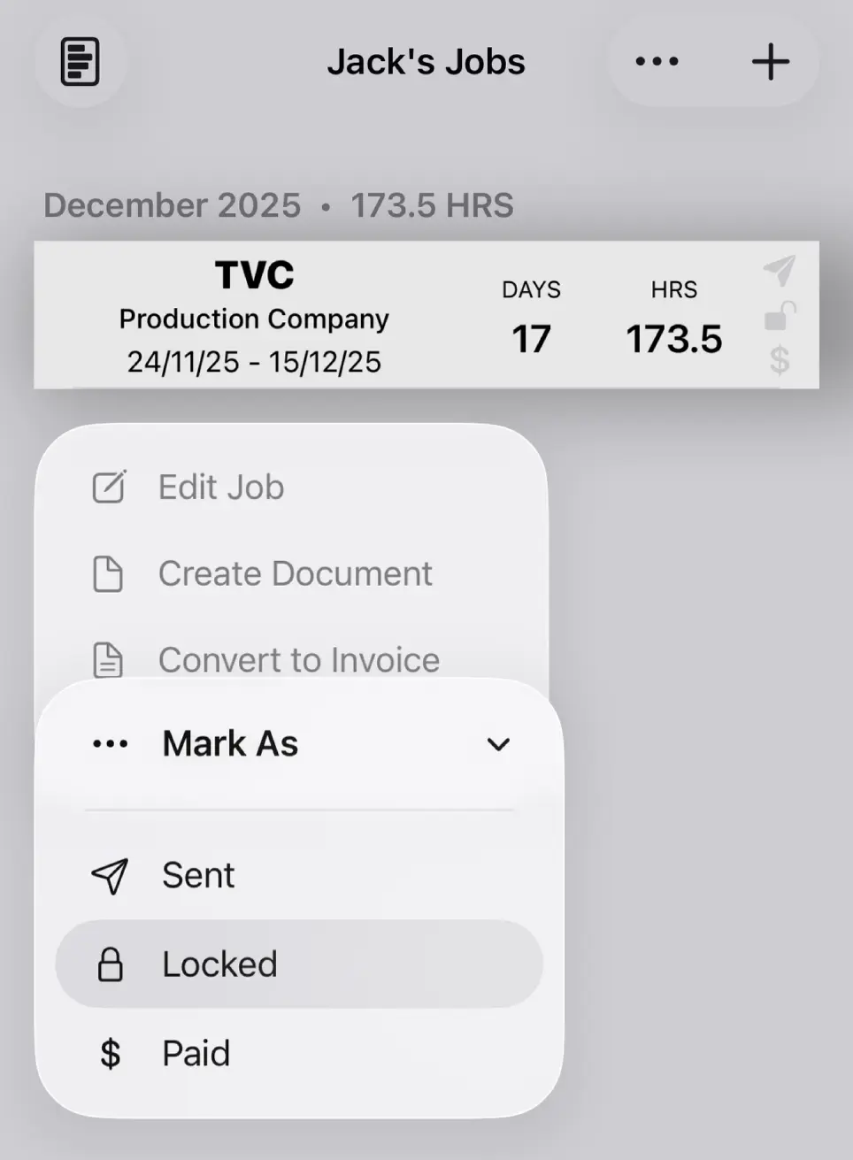 Lock Job from Job List