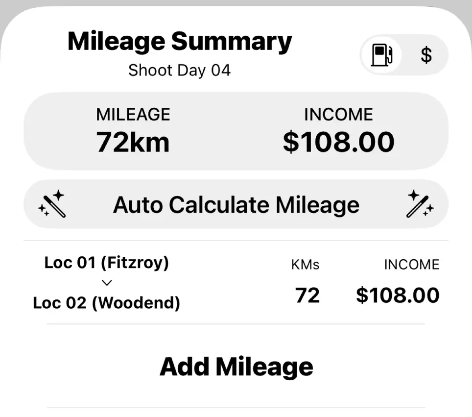 Chargeable Mileage Added